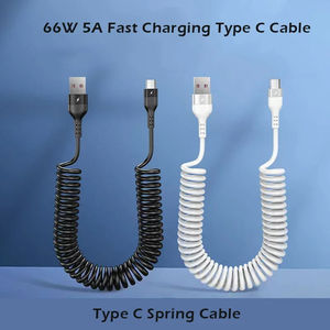 Câble de charge de téléphone en spirale USB Type C Cordon de charge rapide télescopique Tresse Blindage Universel pour Samsung pour Xiaomi pour Huawei S - Product Image 2