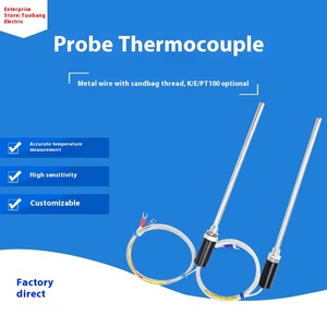 Датчик температуры из нержавеющей стали K/E/<span class=keywords><strong>PT100</strong></span>/CU50 с термопарой настраиваемый диапазон 0-400 1 точность - Product Image 2