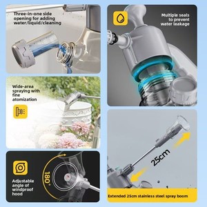 Pulvérisateur sous pression 2L 3L avec corps transparent, port de remplissage 3-en-1, buse réglable et lance <span class=keywords><strong>d</strong></span>'extension pour le jardinage et le nettoyage - Product Image 3