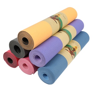 Tapis de yoga TPE noir <span class=keywords><strong>5</strong></span> <span class=keywords><strong>mm</strong></span> antidérapant, personnalisé, écologique, durable et recyclable, avec sangle de transport pour le fitness, l'exercice et le sport - Product Image 5