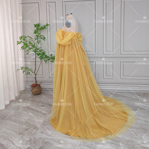 <span class=keywords><strong>Vestido</strong></span> de maternidad acampanado de tul dorado de talla grande de alta calidad, <span class=keywords><strong>vestido</strong></span> para sesión de fotos para mujeres embarazadas, vestidos de fotografía con frente abierto - Product Image 3