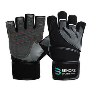 ถุงมือฟิตเนสคุณภาพสูง ระบายอากาศได้ดี น้ำหนักเบา ปรับแต่งได้ สำหรับการฝึกซ้อมในยิม พร้อมที่รัดข้อมือ แบบครึ่งนิ้ว สำหรับยกน้ำหนัก - Product Image 3