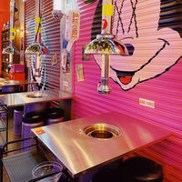 Table de barbecue pour restaurant personnalisée hot pot boutique table de barbecue ronde table de barbecue coréenne