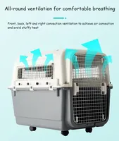 Boîte de transport en plastique pour chat, cage pour animaux de compagnie en métal, cage de voyage portable
