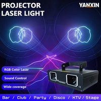 Projecteur laser RVB double tête 3-en-1 pleine couleur avec 2 lentilles pour spectacle lumineux, idéal pour mariages, bars et événements