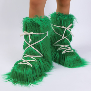 Bottes Spatial Hiver 2025 en <span class=keywords><strong>Fourrure</strong></span> pour Femme, Chaussures de Lune en Velours, Bottes de Neige Tendance - Product Image 2