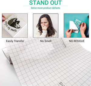 Diylobby Ruban de <span class=keywords><strong>papier</strong></span> de <span class=keywords><strong>transfert</strong></span> vinyle transparent 12X50 FT Rouleau d'alignement de la grille d'application pour <span class=keywords><strong>Silhouette</strong></span> Cameo Adhésif Vinyle - Product Image 4