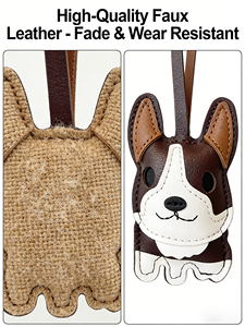 Llavero de cuero hecho a mano OEM con diseño de Corgi, bonito colgante de cachorro de dibujos animados para bolso, llavero personalizado de animal para mujer, soporte de llaves de coche a la moda - Product Image 4