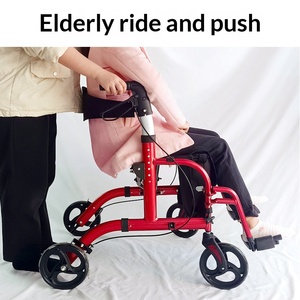 Aide à la marche multifonctionnelle, chariot de courses à quatre roues, pédales, siège pour personnes âgées, aide à la marche, rééducation - Product Image 6