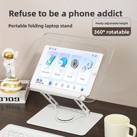 Support de lecture transparent rotatif à 360 degrés, pliable, pour tablette, pour bureau