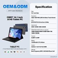Tablette Android 14 pouces OEM ODM d'usine, 16 Go + 256 Go, grand écran, avec fonction d'appel téléphonique, marque personnalisée pour entreprises et bureaux