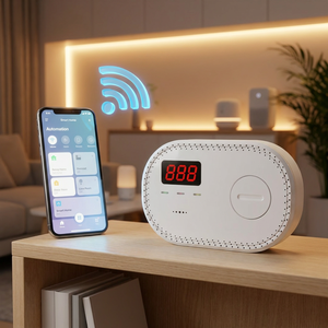 เครื่องตรวจจับก๊าซคาร์บอนมอนอกไซด์ไร้สาย 2.4GHz สำหรับบ้านทั้งหลัง พร้อมระบบแจ้งเตือนผ่านแอป เชื่อมต่อ Wi-Fi - Product Image 1