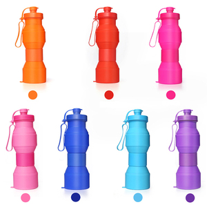 Venta caliente deportes silicona plegable taza de agua y tetera BPA comida libre seguro adjunto mosquetón-taza de viaje multifuncional - Product Image 6