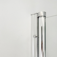 Portes de douche en verre pivotantes FUSA, en aluminium, verre trempé de 6 mm, acier inoxydable 304, fermeture en douceur pour salle de bain et maison