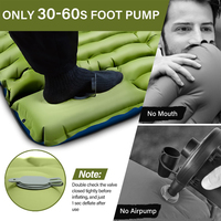 Matelas de Couchage de Camping avec Oreiller Intégré et Pompe à Pied Gonflable pour Randonnée Trekking et Tente