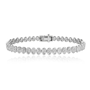Bracciale Tennis con Zirconia Cubica Ovale, Gioielli di Moda in Argento Sterling 925, Resistenti all'Ossidazione e Impermeabili - Product Image 4