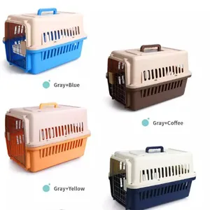perro portador de gran Suppliers-Jaula de plástico para mascotas, jaula para transporte al aire libre, para gatos pequeños
