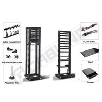 Armoire de serveur GETEKnet 19 pouces à montage en rack, 2/4 poteaux, 20U à 42U, pour données, à cadre ouvert