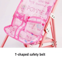 Poussette Pliante Rose pour Poupées – Jeu de Rôle pour Enfants, Chariot à Poupées pour Filles, Jouet d'Imitation, Voiture à Pousser/Tirer, Voiturette pour Bébés