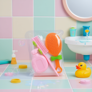 Peigne et savon liquide, mini jouet de beauté pour enfants, en plastique, dans un sac BOPP - Product Image 2