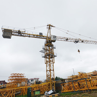 Grúa Torre Plana de 4-20T Fabricada en China, de Segunda Mano, Motor de Elevación Pesada, Caja de Cambios, Motor de Alta Eficiencia, Alcance de 40-80m, Aprobado por CE
