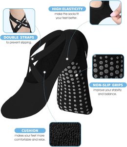 Calzini Sportivi OEM per <span class=keywords><strong>Donna</strong></span> in Cotone e Poliestere, Antiscivolo con Silicone, Traspiranti, per Yoga, Pilates, Danza, Stagione Primaverile - Product Image 3