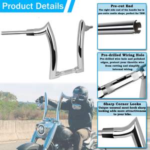 Guidon de <span class=keywords><strong>moto</strong></span> personnalisable haute performance 14'' 16'' Rise 2'' Ape Hanger en aluminium compatible avec Softail Fat Boy - Product Image 4