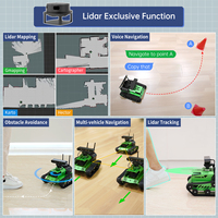 JetTank Jetson Nano ROS Robot Car avec Lidar, caméra de profondeur 3D, prise en charge de l'écran tactile SLAM, conduite autonome, interaction avec la vision