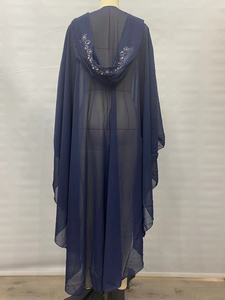 Vestido Largo Abaya con Capucha y Mangas Murciélago, Bordado Árabe, para Mujeres Musulmanas, Ideal para el Verano y Eid - Product Image 4
