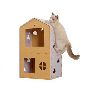Tour à chat pliable multi-niveaux personnalisable, écologique et haut de gamme, en feutre de laine, avec des découpes pour les pattes, lit pour chat, grotte - Product Image 1