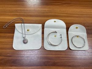 Wholesale Multi Size Square Velvet <b>Jewelry</b> Pouch Gold Snap Button Flap Microfiber Jewellery <b>Packaging</b> Bag Custom Logo In Stock - Product Image 2