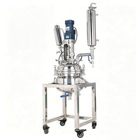 Cuve de réaction mélangeuse à double enveloppe en acier inoxydable, résistante à la corrosion, à haute pression et à haute température, avec moteur et condenseur