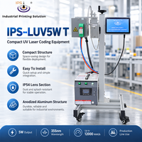 Machine de marquage laser UV IPS-LUV5W T 5W, imprimante de codes laser UV, système de codage industriel 355nm, refroidissement par eau, ligne de production