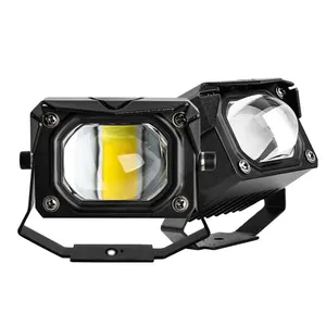 Led farol para névoa 120w 14000lm, amarelo e branco, 2 cores, projetor para yamaha harley