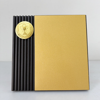 20x20cm personnalisé or argent aluminium carré en bois certificat prix plaques vierges MH-MJ0096