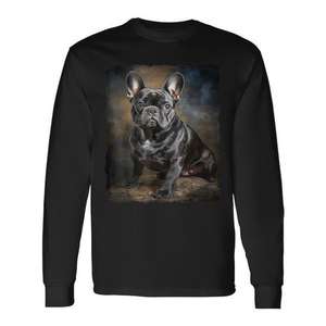 T-shirt à manches longues pour bouledogue français, design avec portrait d'animal de compagnie pour les amoureux des chiens - Product Image 1