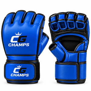 Guantes de Entrenamiento de MMA, Construcción de Cuero Premium, Absorción de Impactos, Guantes de Grappling con Dedos Descubiertos, Talla Personalizada, Fábrica OEM - Product Image 1