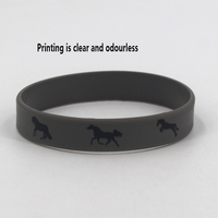 Prix d'usine en gros en stock Bracelet en silicone à motif de cheval Bracelet en silicone souple imprimé