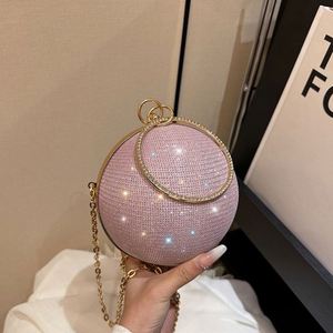 Women's High-End PU Evening <b>Purse</b> Niche Design Ball Shape Crossbody Chain Strap Mini Lipstick Bag Flap Lock Closure Polyester - Product Image 4
