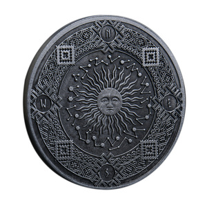 Moneta Commemorativa in Metallo Antico con Tema Zodiacale, Motivo Sole Luna Dodici Costellazioni, Cultura Astrologica - Product Image 3