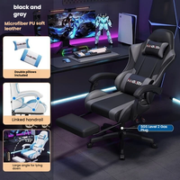 Chaise de bureau pivotante ergonomique de style racing moderne avec repose-pieds pour joueurs adultes