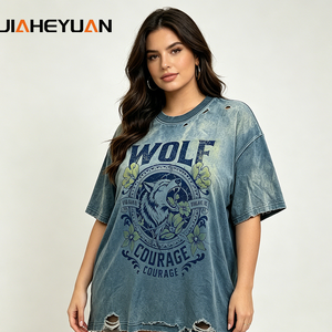 Factory Direct Sales Acid Wash Vintage Wash Oversized Cropped Streetwear Heavyweight Cotton <strong>T</strong>-<strong>Shirt</strong> Clothing Factory - Product Image 1