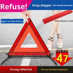 Accessoires de voiture, triangle de signalisation réfléchissant rouge, durable, pliable, pour secours d'urgence, kit d'outils de stationnement, annuel - Product Image 5