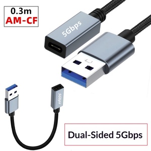 <span class=keywords><strong>Cable</strong></span> USB 3.0 de Cobre con Transferencia de Datos de 5 Gbps a Ambos Lados, Adaptador USB Macho a Tipo C Hembra con Chip - Product Image 1