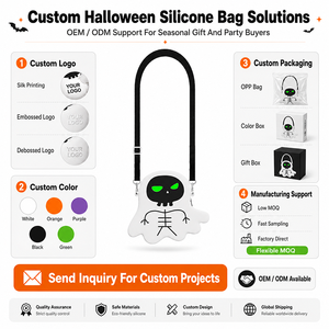 Custom Glow in the Dark Halloween Ghost Crossbody Bag 100% Silicone Candy Bag <b>Cute</b> Spooky Shoulder <b>Purse</b> Seasonal Gift - Product Image 6