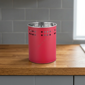 Organizador de herramientas de cocina de acero inoxidable pesado de primera calidad Diseño elegante clásico con color de textura roja para almacenamiento - Product Image 2