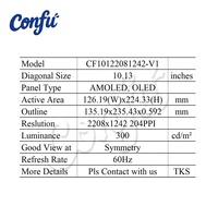 Écran tactile capacitif incurvé de 10.13 pouces, 2208x1242, écran flexible AMOLED PC, refroidissement par eau, moniteur AIDA 64, panneau pliable MIPI