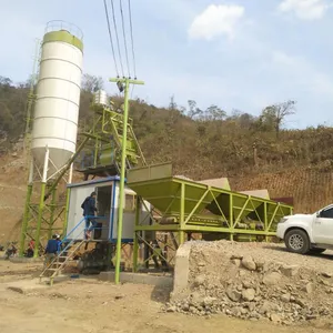 Automatic System Batching Main Engine JS500 Concrete Mixer HZS25 Concrete Mixing Plant