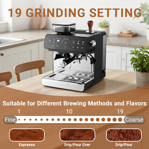 Macchina per Espresso Tutto-in-Uno con Macinacaffè Integrato, Controllo della Temperatura PID, Macchina da <span class=keywords><strong>Caffè</strong></span> Semi-automatica per Baristi Domestici - Product Image 3