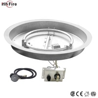 Foyer carré à gaz de brasero personnalisé en acier inoxydable ou foyer GPL avec brûleur rond à anneau de feu